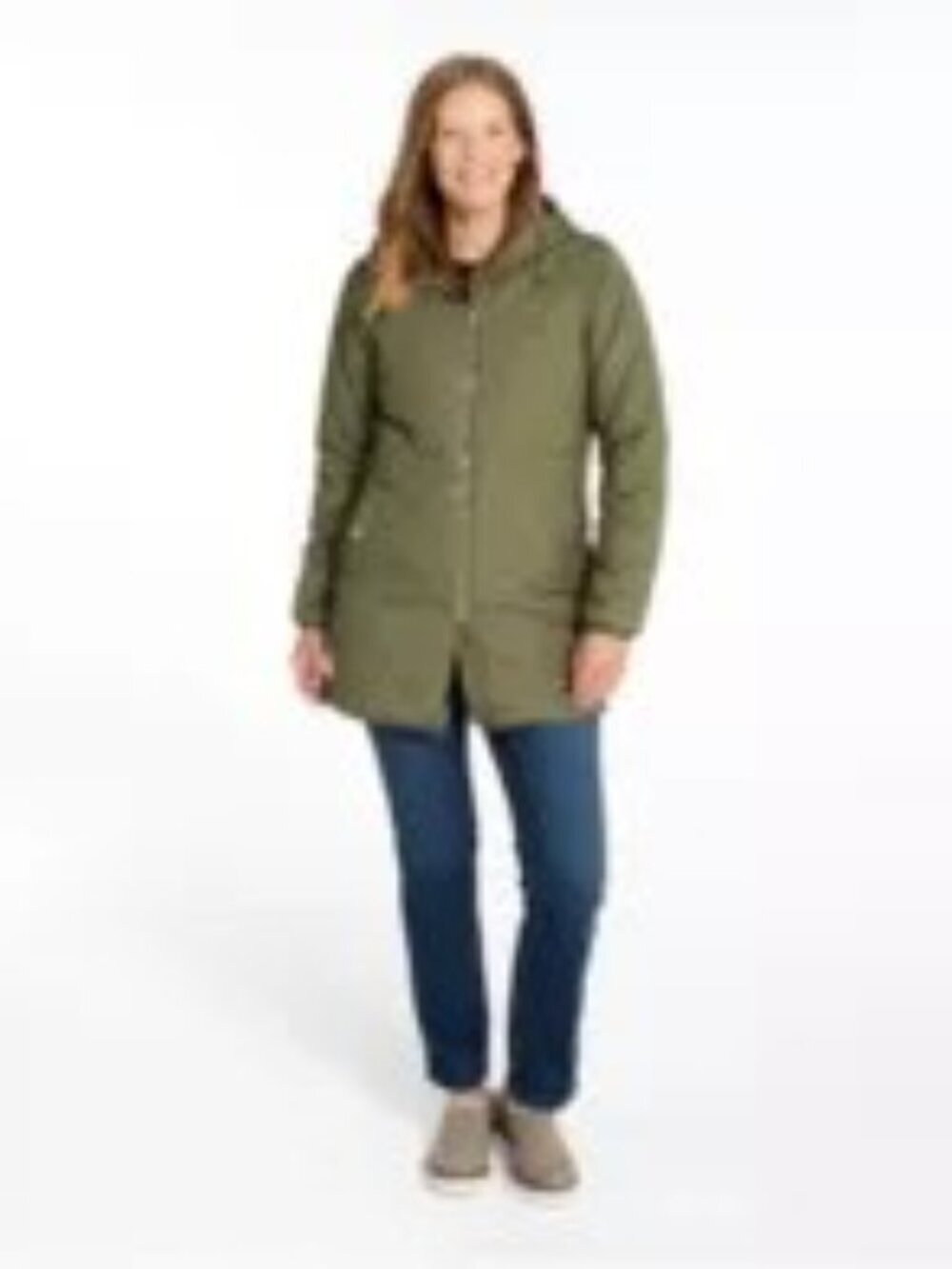 L.L. Bean Women's Bean's Cozy Quilted Hooded Coat/Jacket - Sz Lg Pet